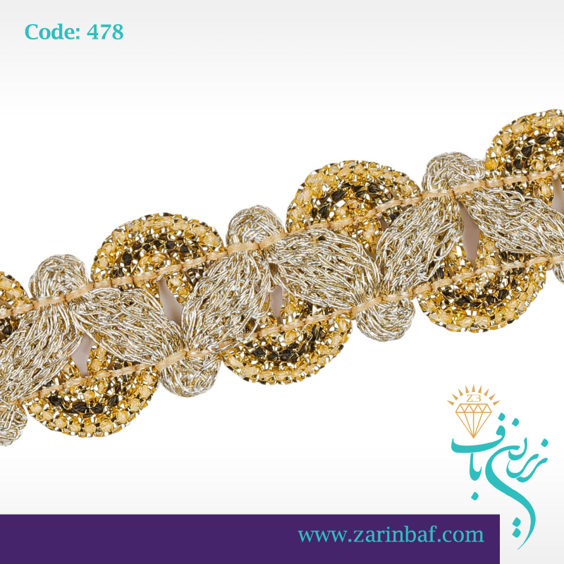 نوار یراق نیم هلال باریک کد 478